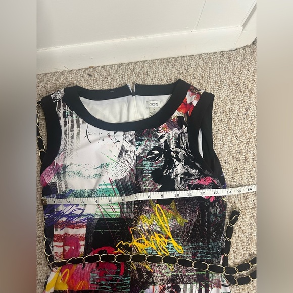 Cache Vintage Y2K Mixed Media Retro Sheath Dress Size 4 Floral Arsty - Picture 4 of 5